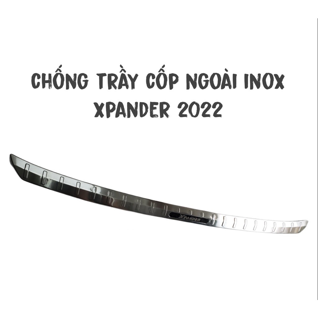 Ốp chống trầy cốp trong, ngoài xe Mitsubushi Xpander 2018- 2019 - 2020- 2021- 2022- 2023 chất liệu inox cao cấp