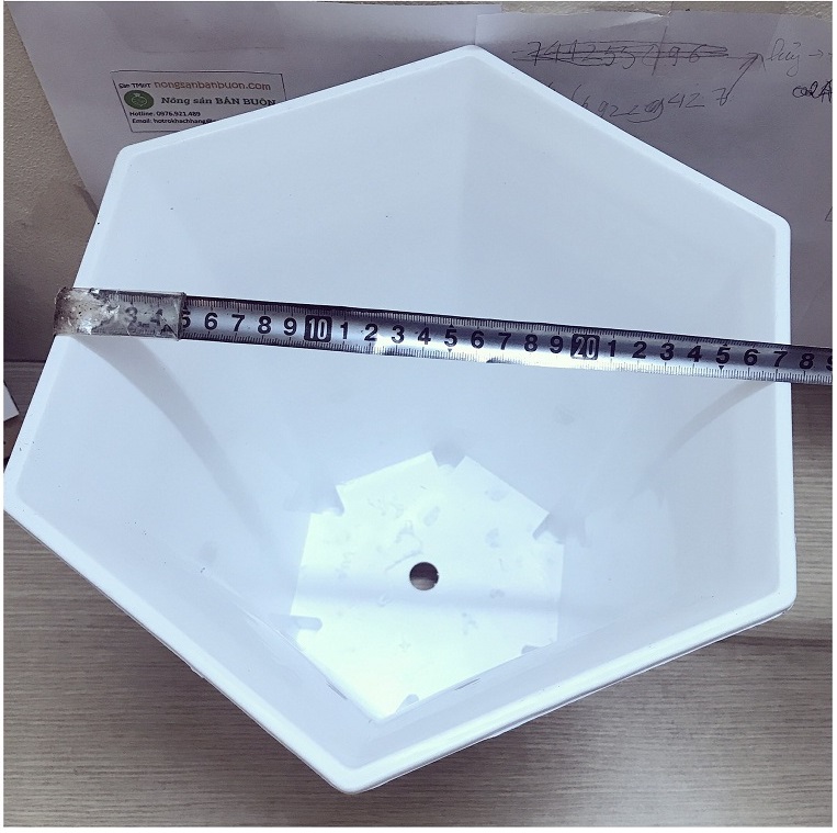 2 Chậu Nhựa Trồng Hoa, Cây Cảnh Lục Giác LGC280 Màu Trắng