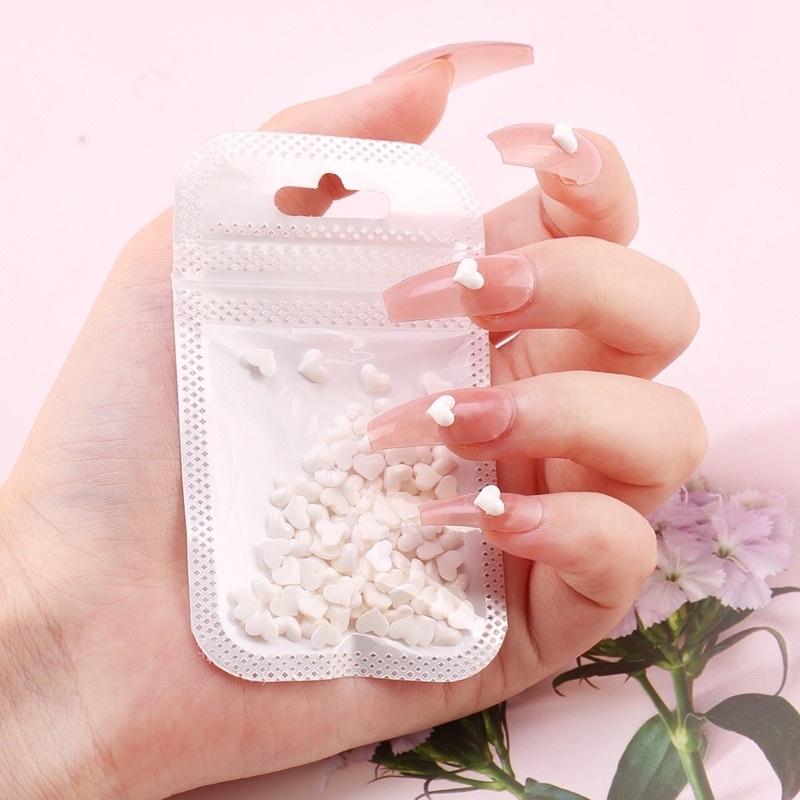Phụ kiện trang trí móng tay hình trái tim 3D nhiều màu thời trang Nhật Bản