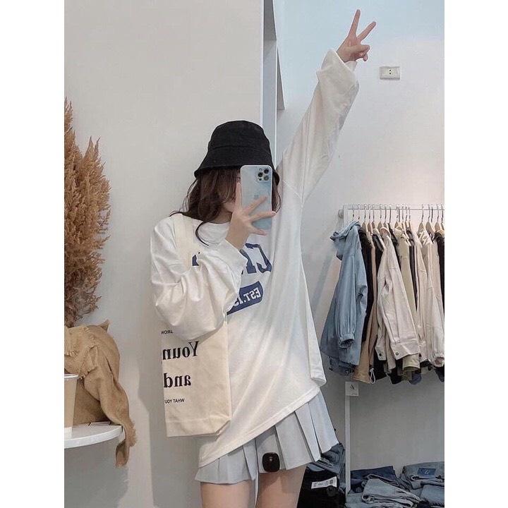 Áo thun nữ dài tay CREW 1984 - Chất cotton, form rộng - Phong cách Hàn Quốc trẻ trung năng động