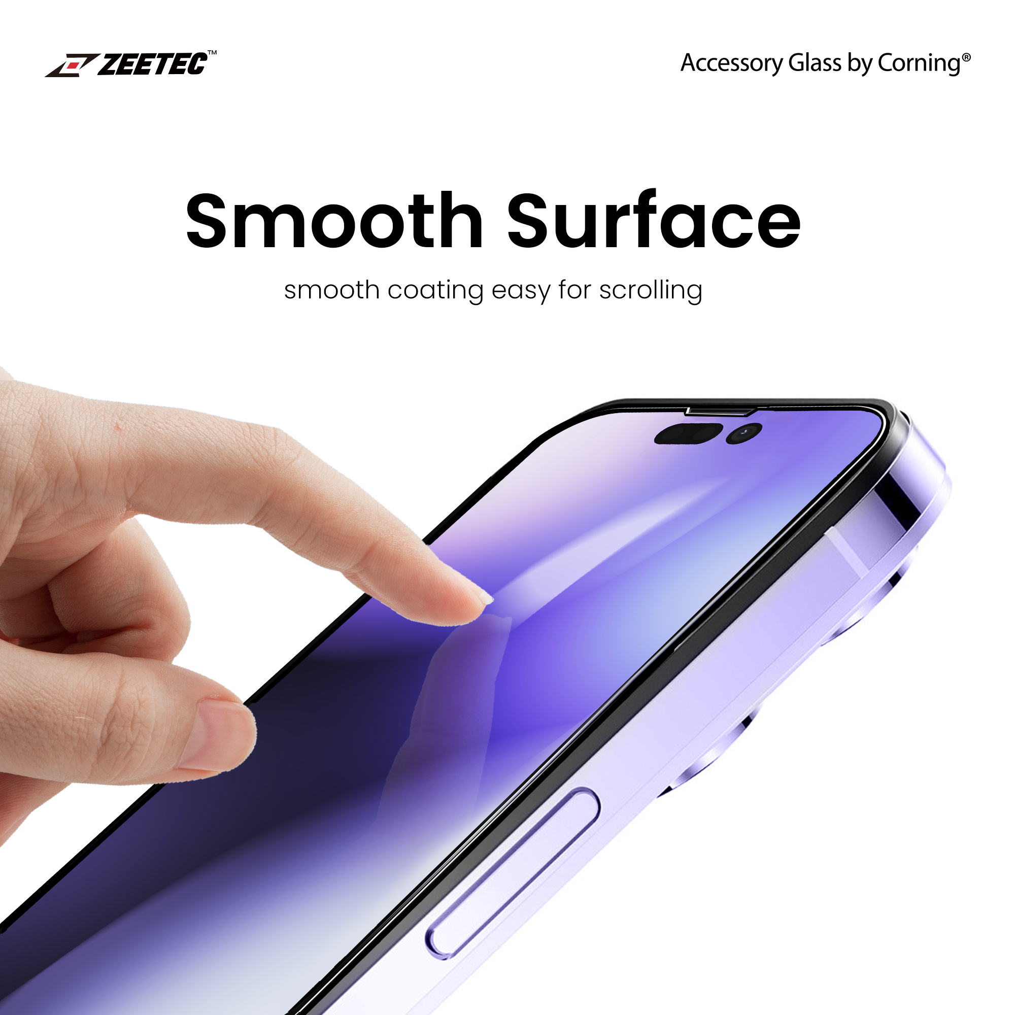 Miếng Dán Cường Lực Trong Suốt Full Viền Zeelot Zeetec By Corning Dành Cho iPhone 14 PROMAX / 14 PRO - HÀNG CHÍNH HÃNG