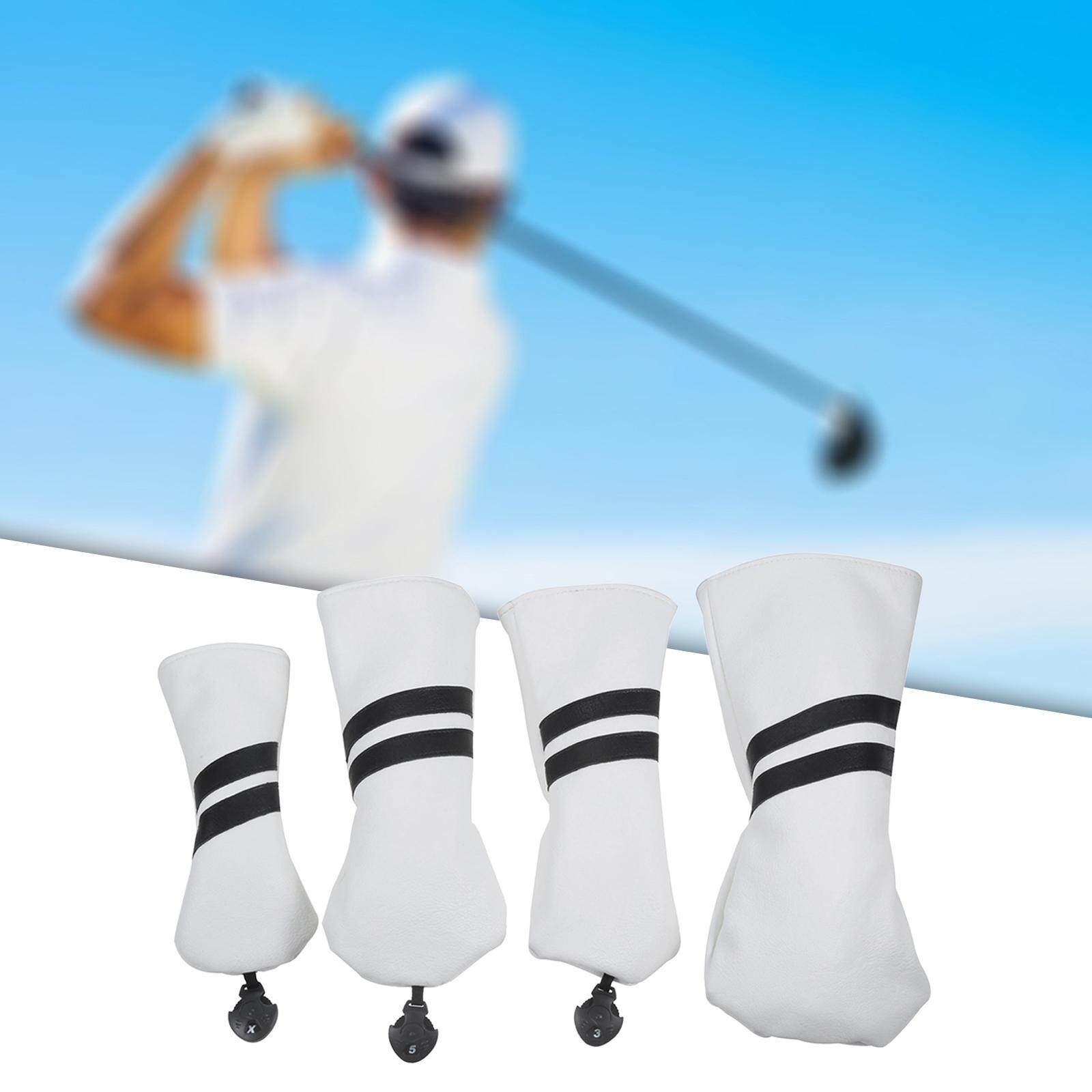 Golf Club Head Cover Protective Covers with Tags Long Neck Water Resistant
