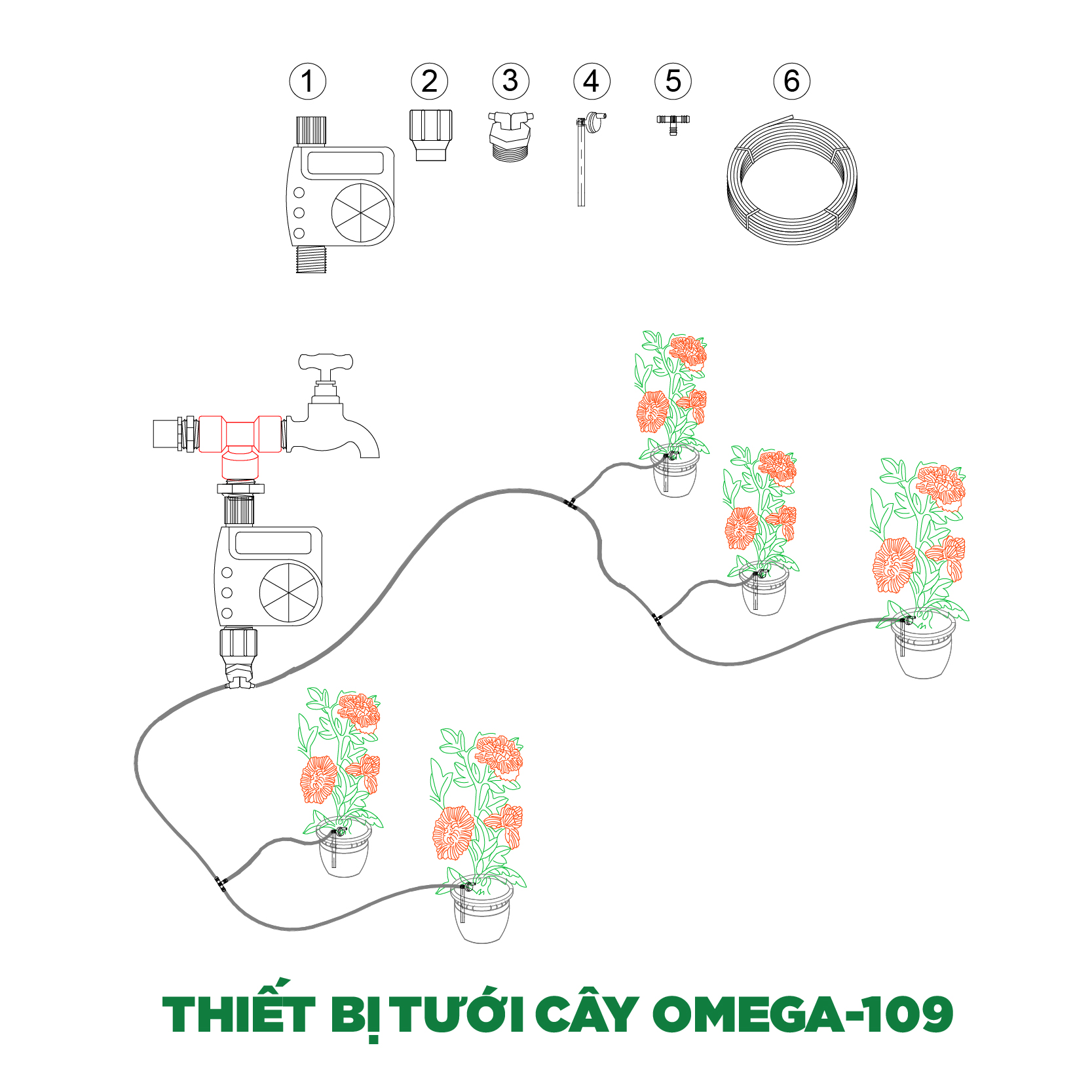 Thiết bị tưới cây OMEGA-109