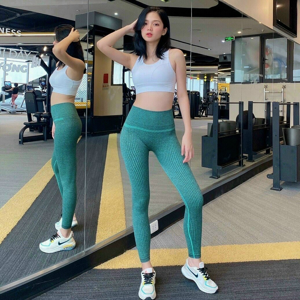 Quần Dài Legging Nữ Lưng Cao Hack Dáng Tập Thể Thao