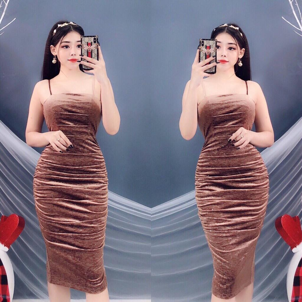 ĐẦM BODY 2 DÂY VÃI NHŨ HÀNG THIẾT