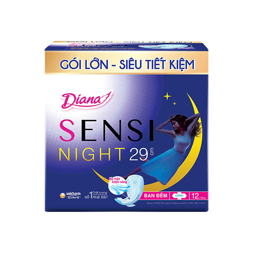 Combo to (2 gói Diana SENSI Siêu mỏng cánh 20 miếng, 1 gói Diana SENSI Hàng Ngày Kháng Khuẩn 40 miếng, 2 gói Diana SENSI Night 29 cm 4 miếng) tặng 1 gối Unicorn Sofa