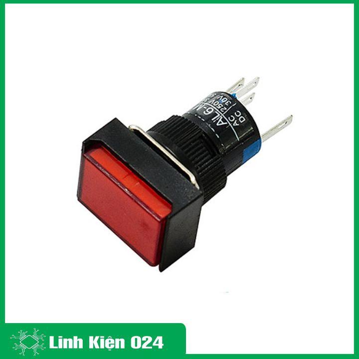 Nút Nhấn Đề Chữ Nhật 24VDC LA16J-11D Nhấn Nhả Có Đèn