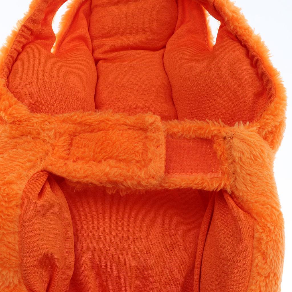 Pet Puppy Winter Hoodie dog Warm Orange Coat Clothes Apparel