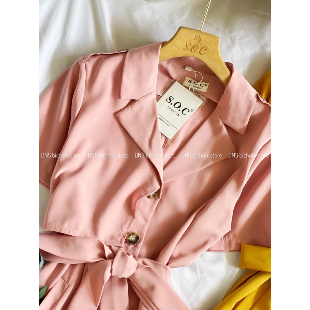 ĐẦM NỮ CỔ VEST CÀI NÚT THẮT NƠ EO THANH LỊCH CÔNG SỞ- Self Belted Shirt Dress- BY BNS CAILY DRESS BND003