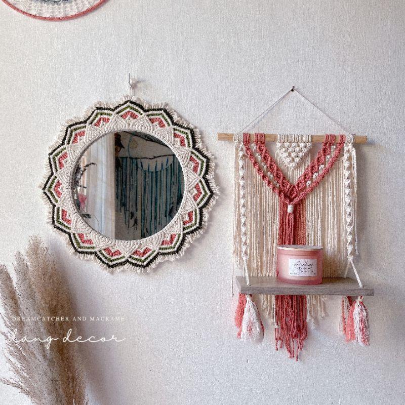 Set gương và kệ trang trí nhà cửa nhiều màu phong cách vintage