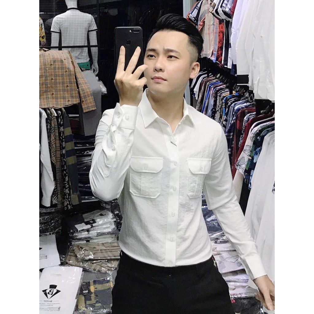Áo Sơ Mi Nam Vải Đũi Mặc Mát Thoải Mái -