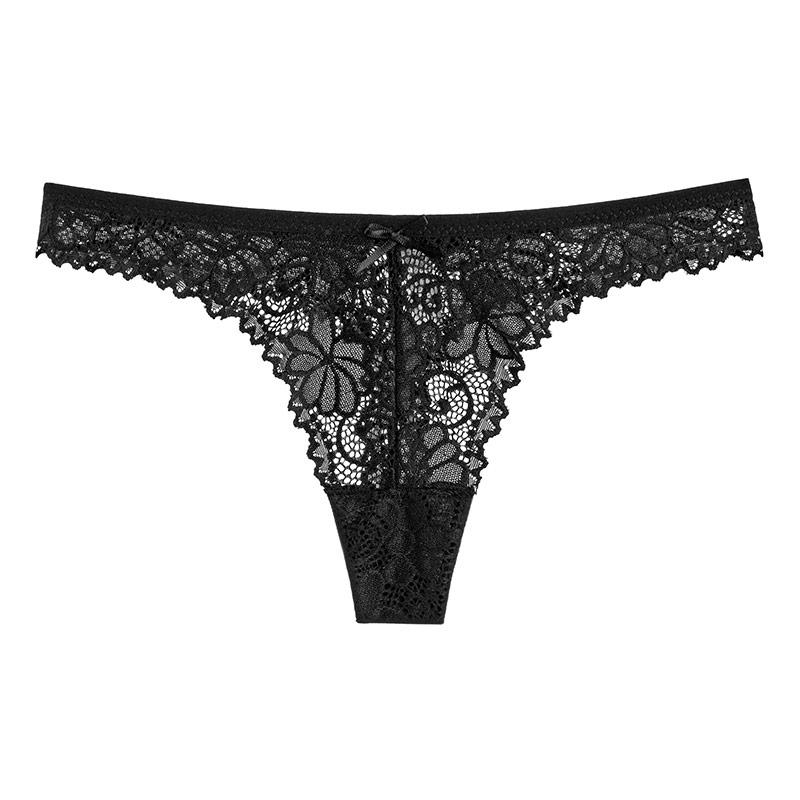 Lace Thong Women Hollow Out Sexy G String Embroidery Floral Panties Low Waist Underwear Close Breathable M-XL