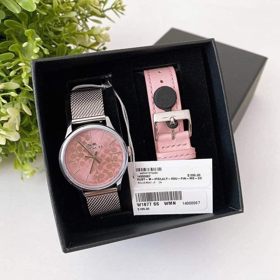 Đồng Hồ Nữ Coach W1677 Kèm Dây Da Thay Đổi (Size 32mm)