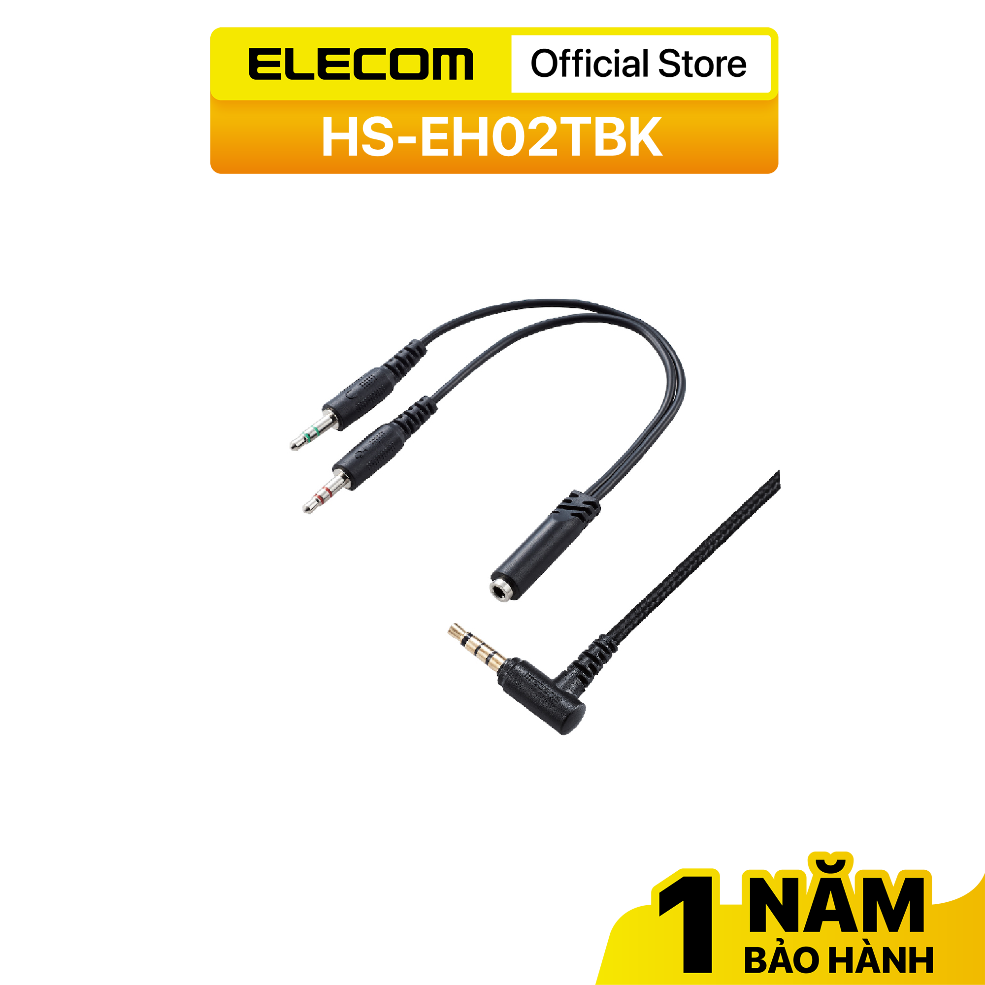 Tai nghe micro đàm thoại móc vành tai ELECOM HS-EH02T - Hàng chính hãng