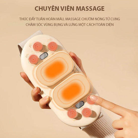 Đai Chườm Nóng, Máy Massage Giảm Đau Bụng Kinh BUMAS BU01 - Hỗ Trợ Chống Lão Hoá Da Sau Sinh - Hàng Chính Hãng