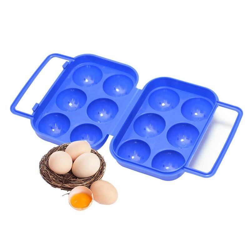 Olding Egg Storage Tray Box For 6 Eggs Outdoor Camping Picnic BBQ Portable Carton Holder Carrier Waterproof Shockproof Supplies