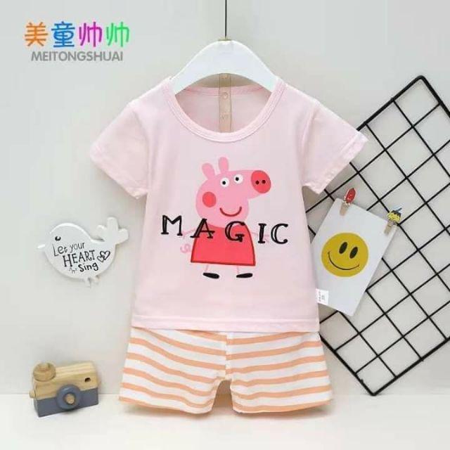 bộ cotton xuất hàn bé gái