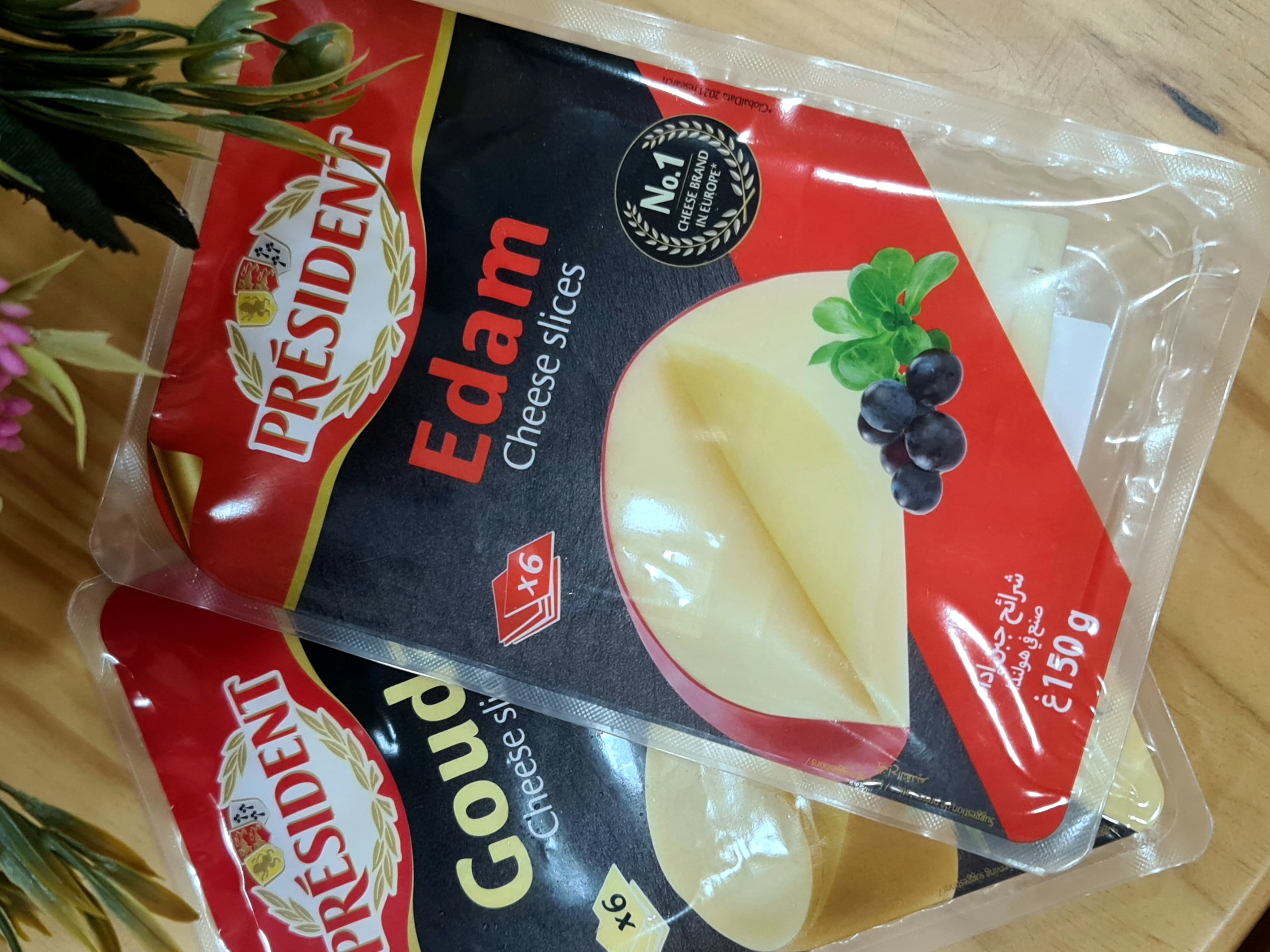 PHÔ MAI LÁT PRESIDENT - EDAM CHEESE NATURAL SLICE 6 SLICES 150G