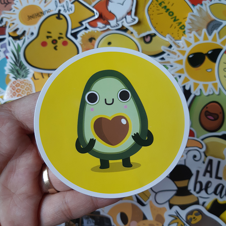 Bộ Sticker dán cao cấp chủ đề MÀU VÀNG - YELLOW - Dùng dán Xe, dán mũ bảo hiểm, dán Laptop...