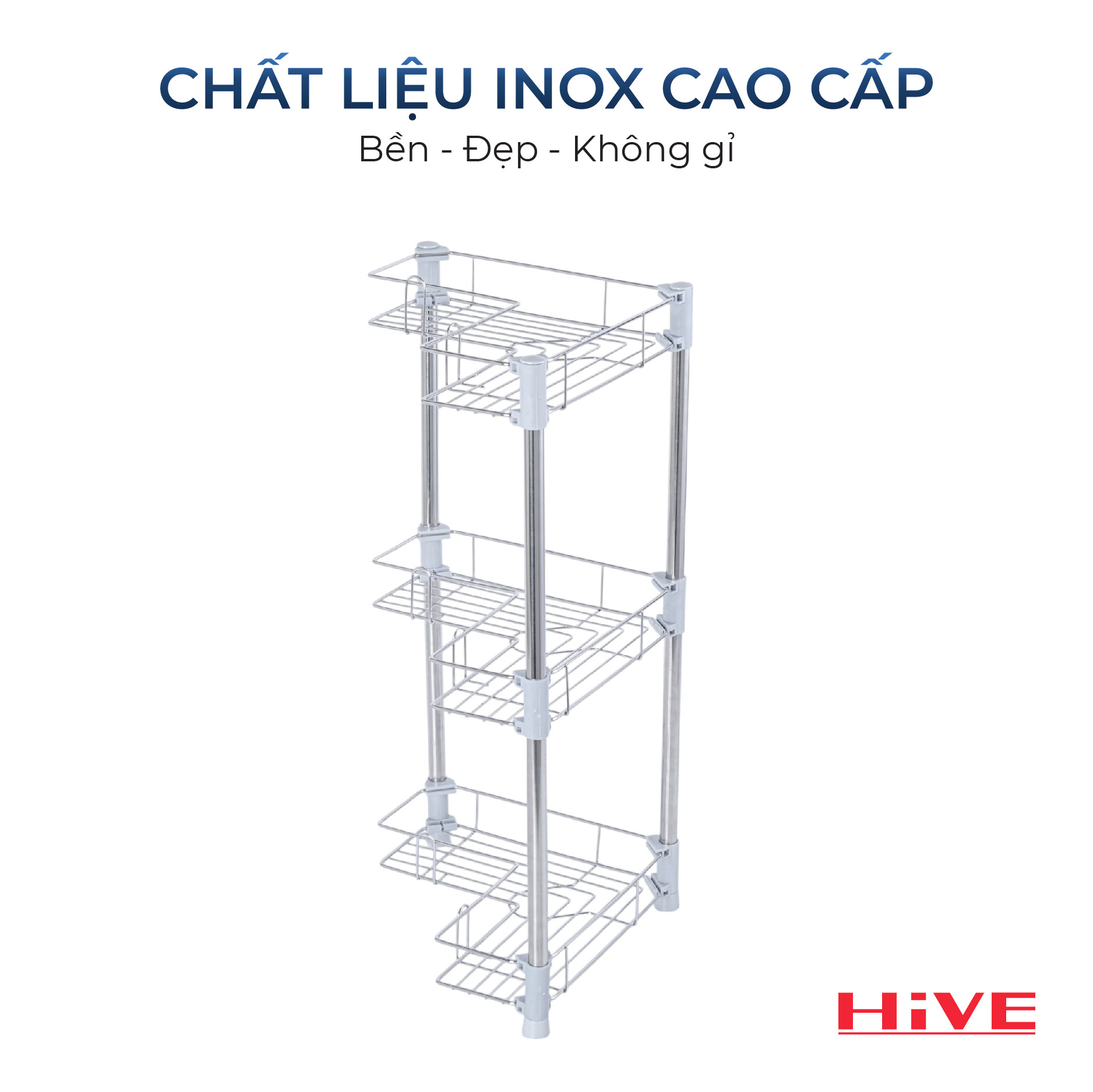 Kệ chữ L đa năng 2/3/4 TẦNG inox Cao Cấp