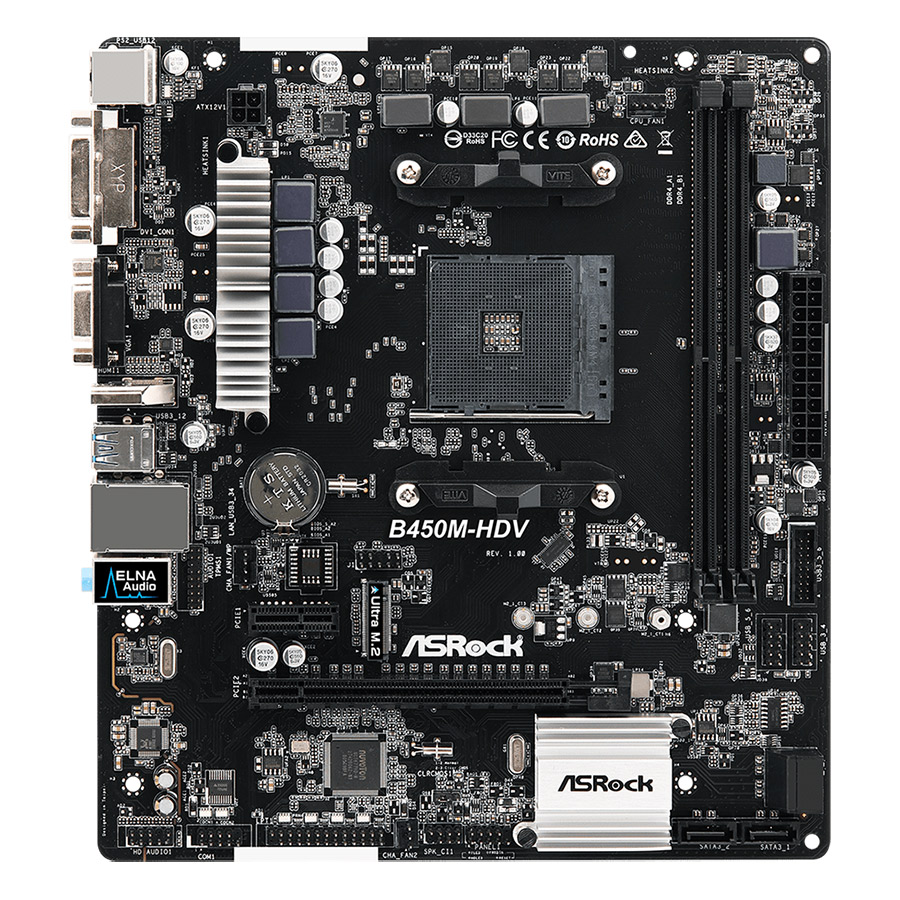 Bo Mạch Chủ Mainboard ASRock B450M HDV Socket AM4 - Hàng Chính Hãng