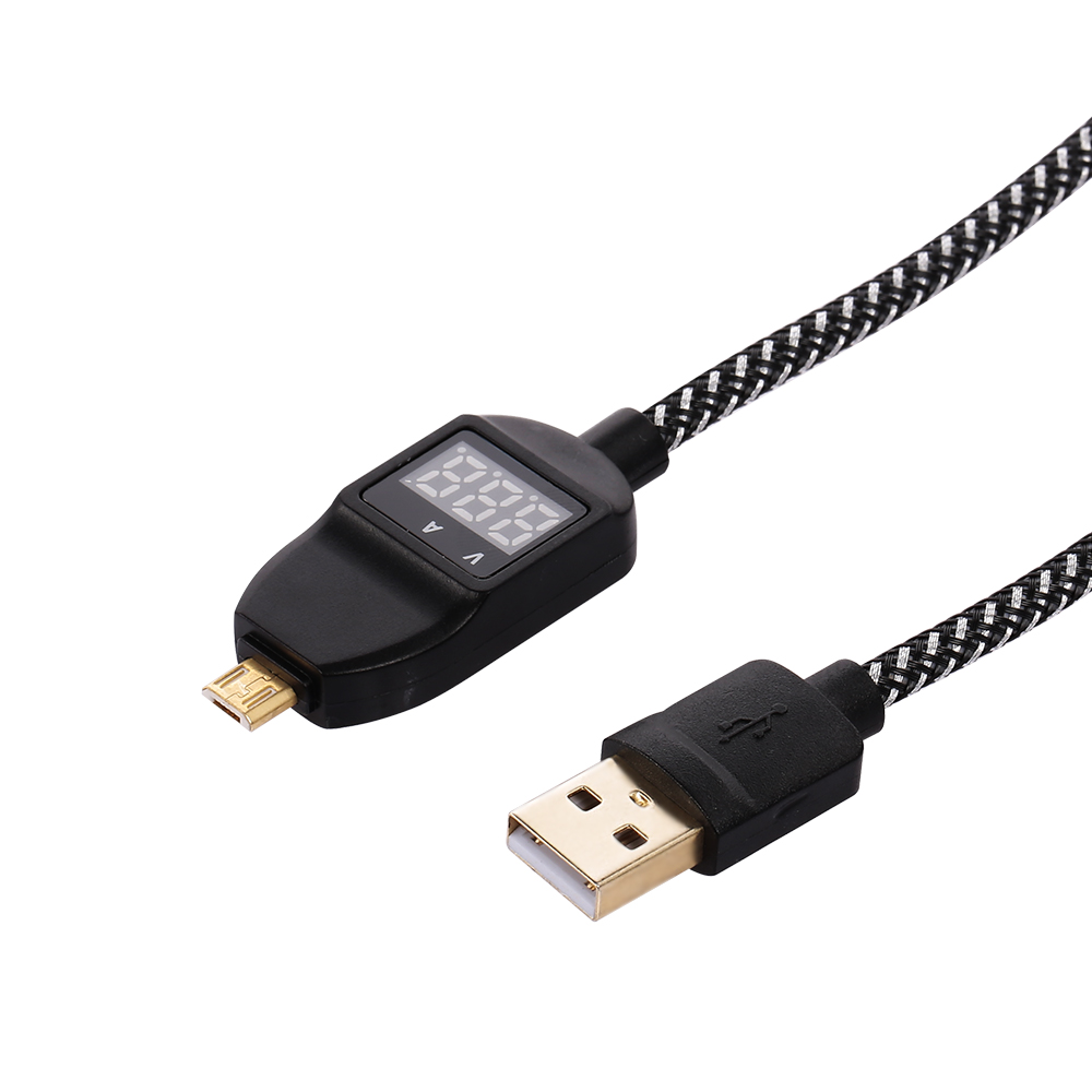 Cáp Sạc Micro USB 1m Hiển Thị Điện Áp Cho Pin Sạc Dự Phòng