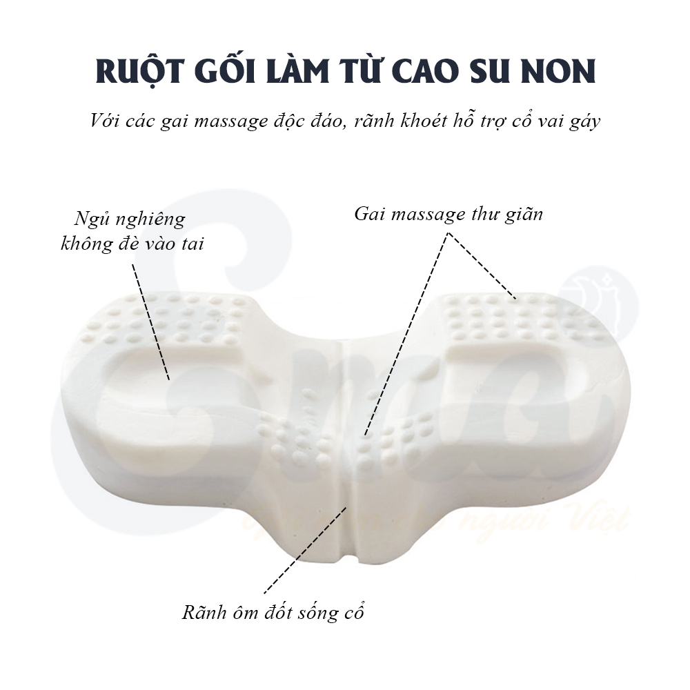 Gối công thái học EMA chống đau mỏi cổ vai gáy chất liệu Memory Foam cao cấp - Kích thước 58x34x10cm