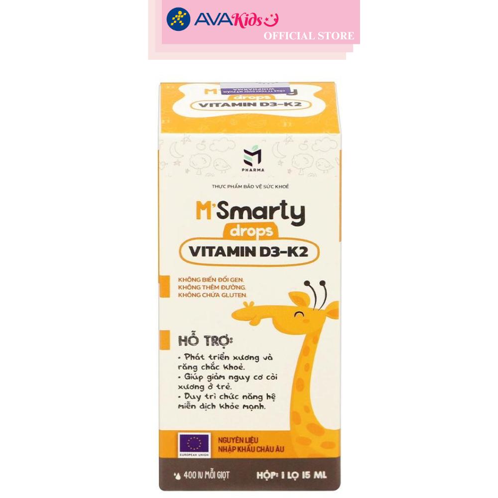 Siro M'Smarty Vitamin D3-K2 hỗ trợ hấp thu canxi 15 ml (từ 0 tháng)