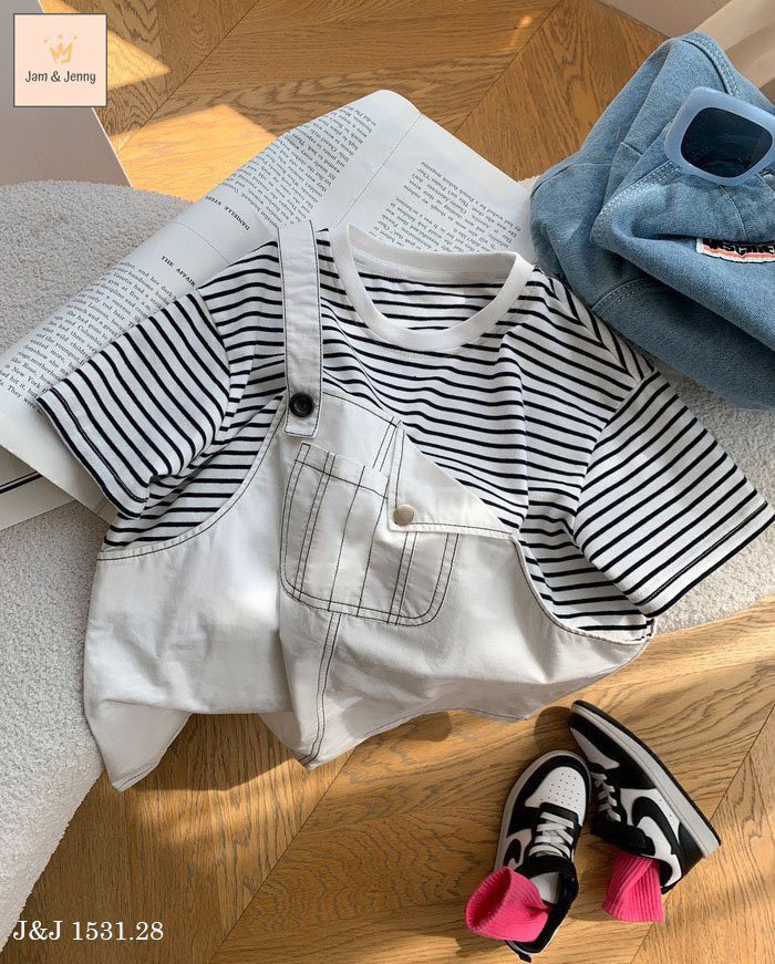 [Từ 1 đến 12 tuổi] Set váy liền thân trên cotton yếm kaki phong cách từ 1 đến 12 tuổi cho bé gái