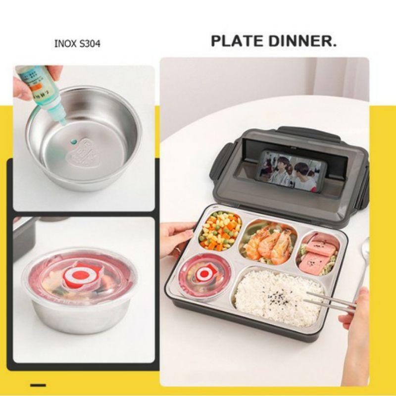 Khay Đựng Cơm Văn Phòng Inox Cao Cấp Tiện Dụng