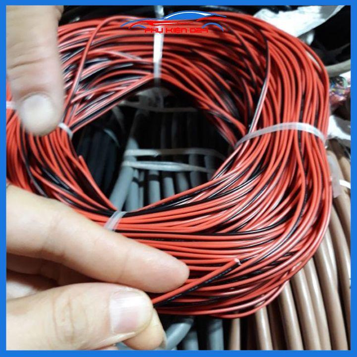 Cuộn 50 mét dây điện đôi đen đỏ đủ loại 18AWG đến 26AWG lõi 0.2mm, 0.3mm, 0.5mm, 0.75mm