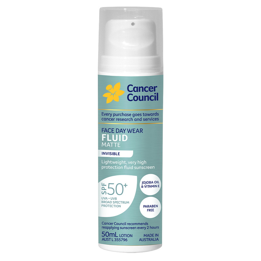 Sữa Chống Nắng Cancer Council Mỏng Nhẹ Dùng Hằng Ngày Invisible Fluid Matte SPF50+ PA++++ 50ml