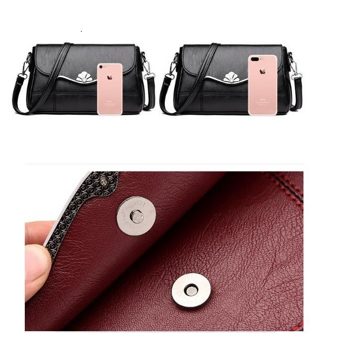 Túi xách đeo chéo nữ viền hoa