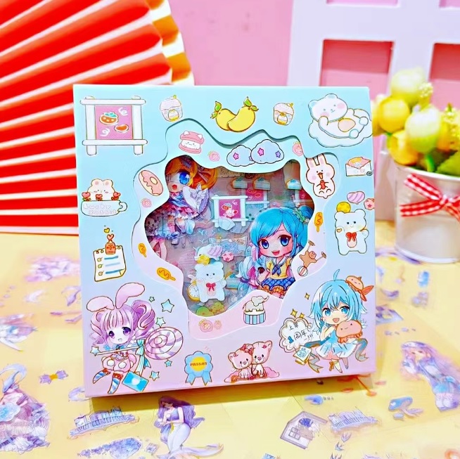 Hộp 10 Tấm Sticker Trang Trí Xinh Xắn nhiều chủ đề