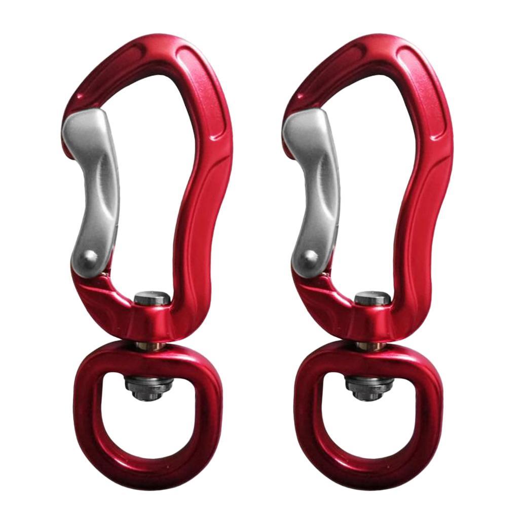 4pcs Aluminum Alloy Swivel Eye Carabiner Clip Hanging Connect Hook Keychain Mountaineering Camping Accessories 76 x 28mm