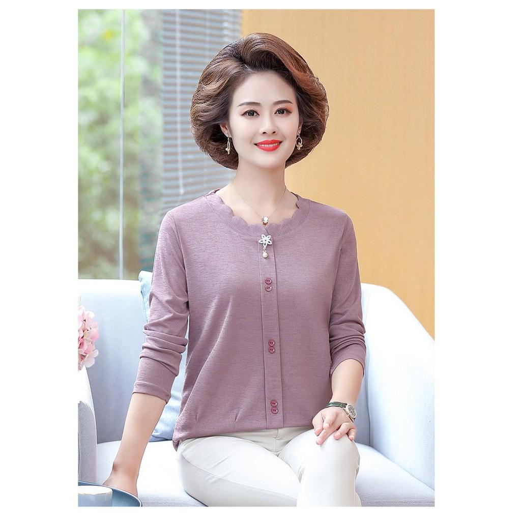 Áo sơ mi nữ trung niên, áo sơ mi thun cho mẹ