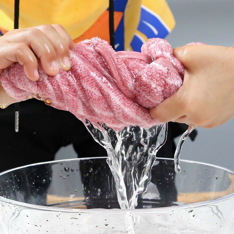 Khăn Lau Tay Nơ KẺ SỌC Chất Liệu Nhung Thấm Hút Nước Tốt