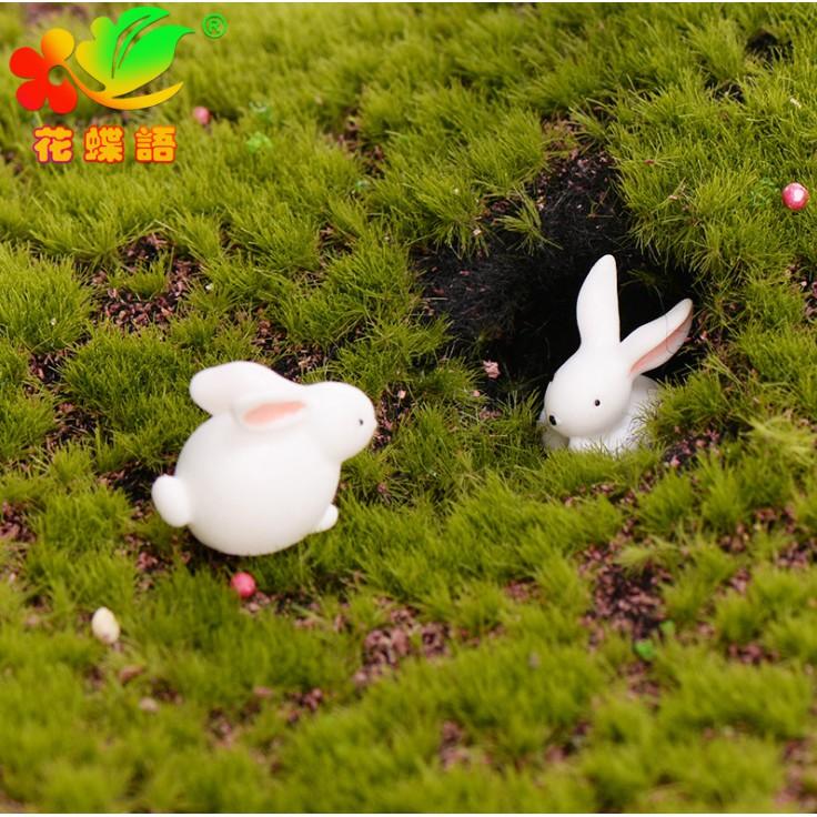 Tiểu cảnh - Thỏ trắng dễ thương Bằng Nhựa, Làm Tiểu Cảnh - trang trí terrarium / decor mô hình