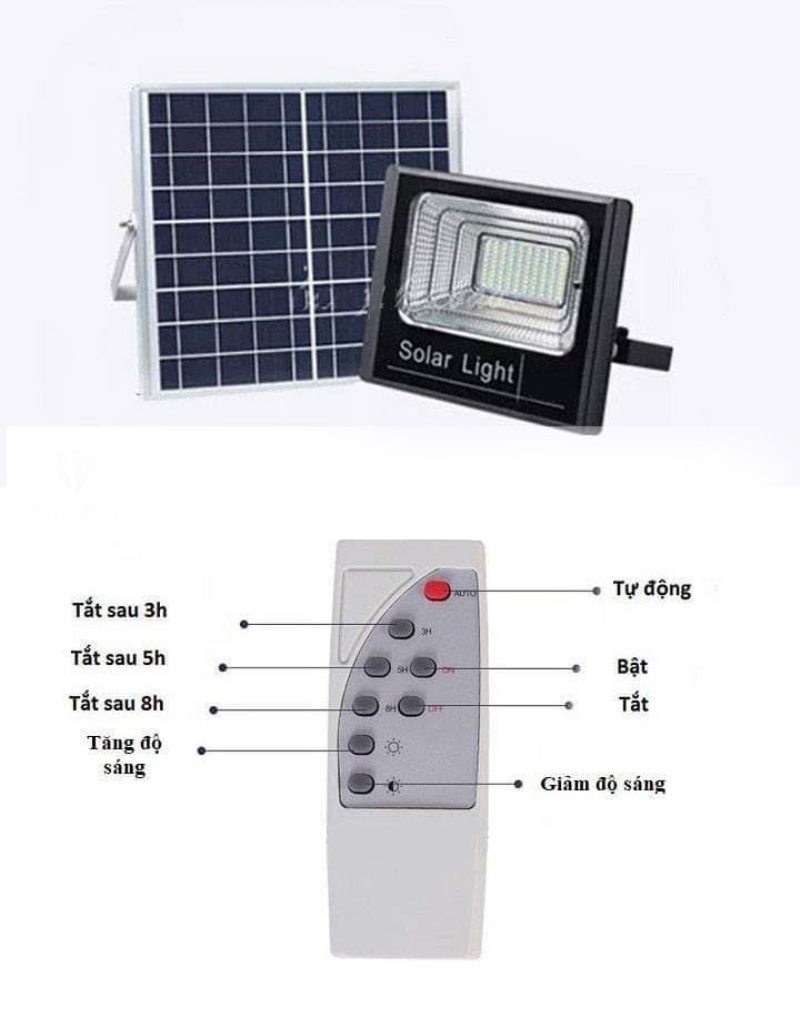 Đèn pha led năng lượng mặt trời Solar 100W