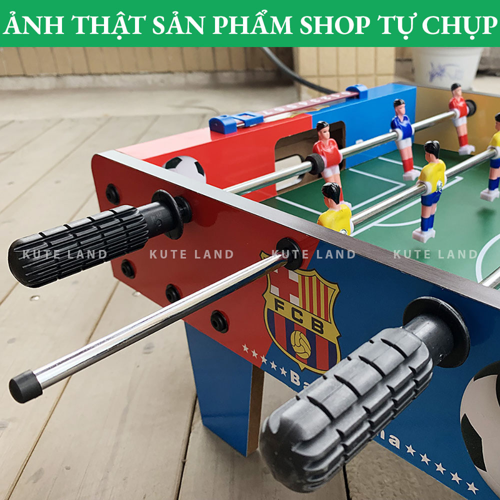 Bàn bi lắc bóng đá đội Real &amp; Barca bằng gỗ 69x37x24 cm size lớn nhiều màu sắc