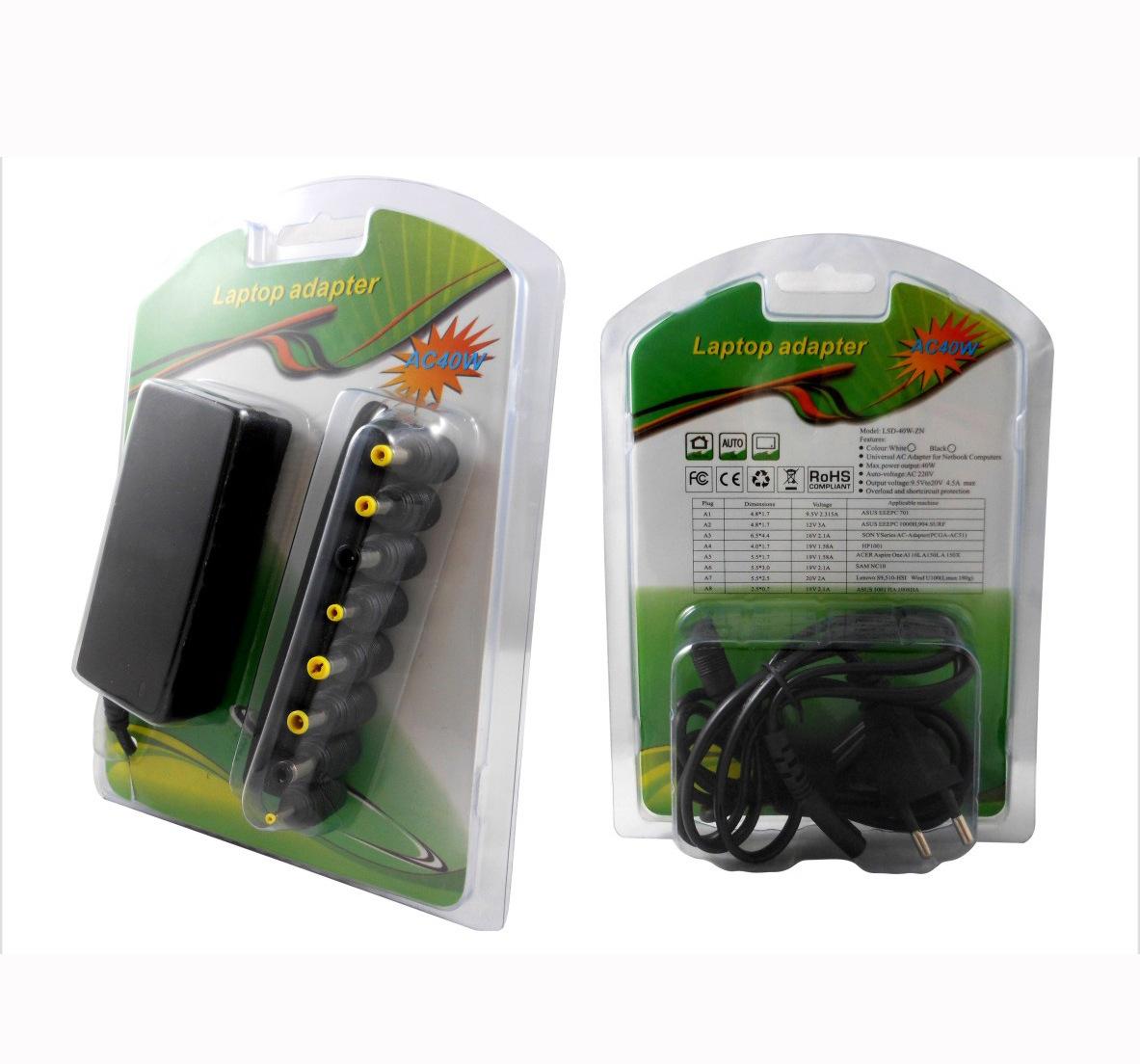 Giao hàng nhanh 40w nhận dạng tự động nguồn điện đa chức năng bộ đổi nguồn 8 loại chuyển đổi Đầu DC sạc máy tính xách tay đa năng