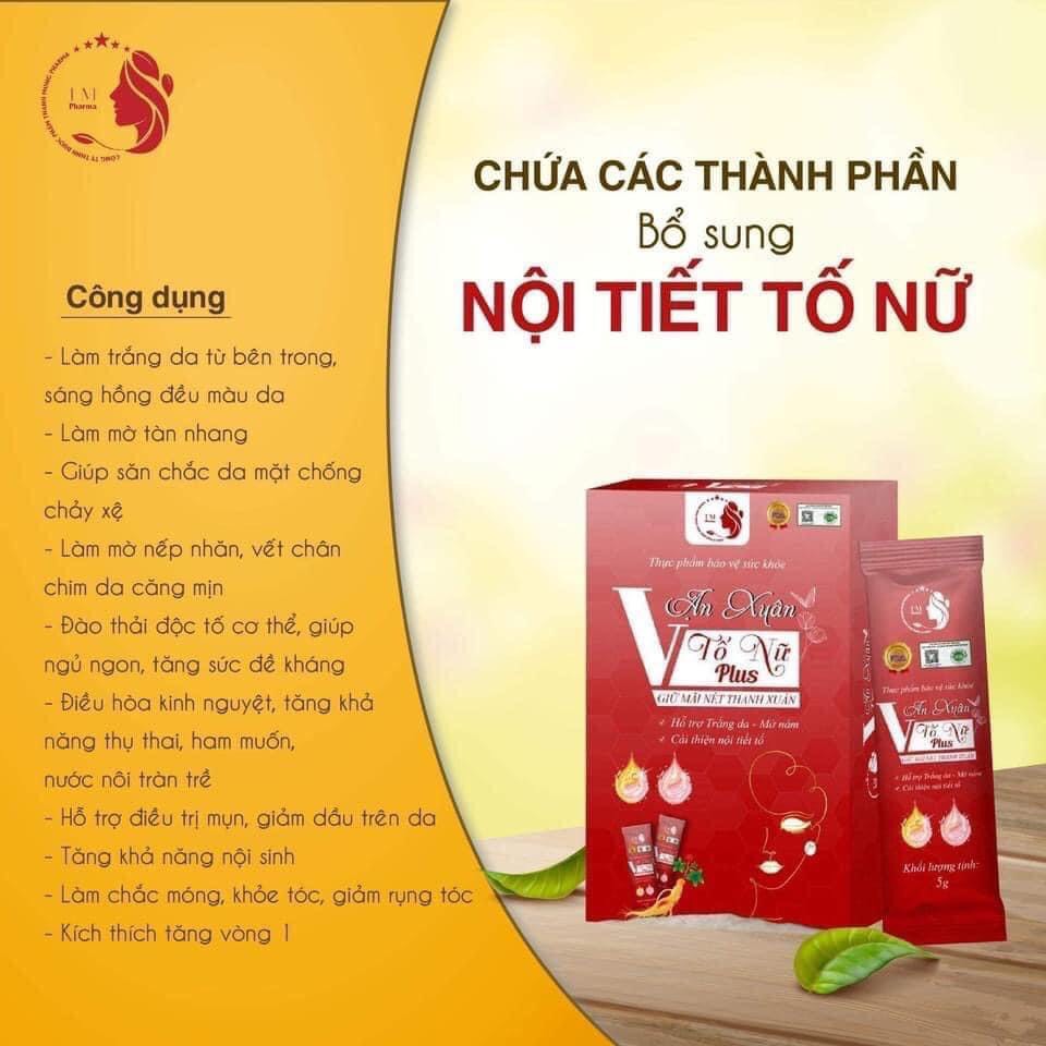 Collagen nội tiết Vạn Xuân Tố Nữ Plus hỗ trợ trắng da - mờ nám, cải thiện nội tiết tố, ngăn ngừa lão hóa hộp 24 gói