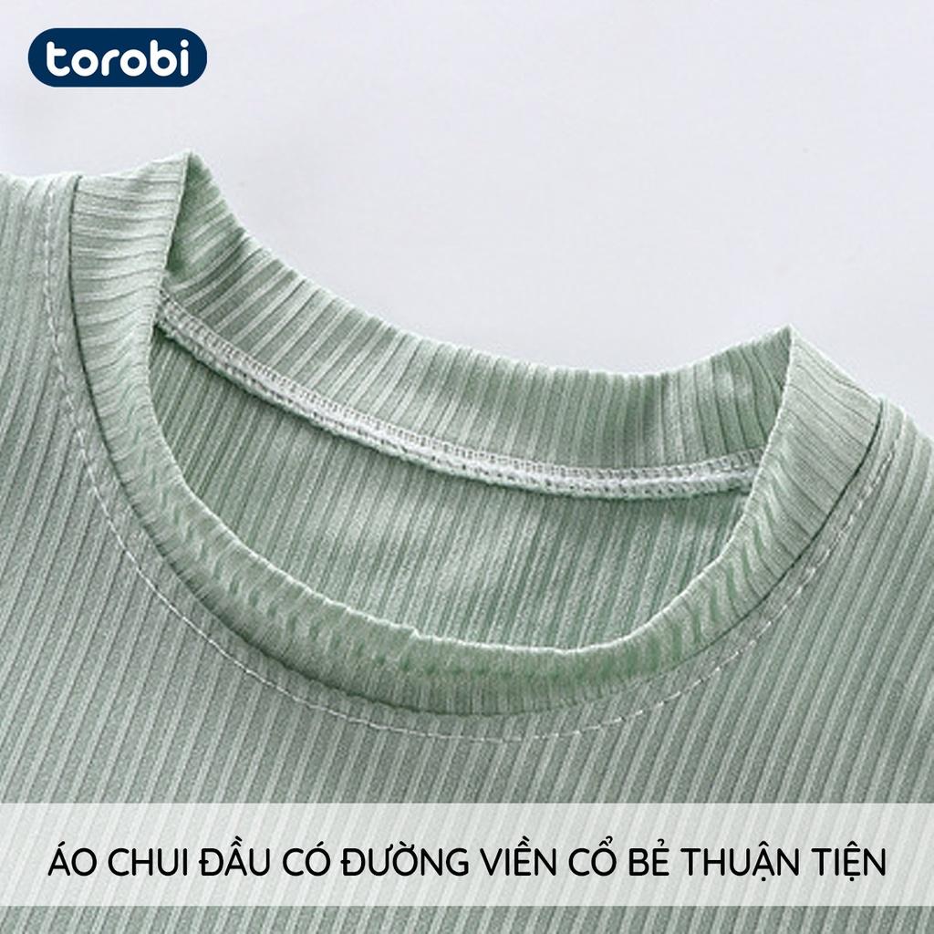 Bộ Quần Áo Cộc Tay Cho Bé Vải Lụa Thoáng khí, Co Giãn, Mềm mại | 10-36 Tháng | Torobi | SS22