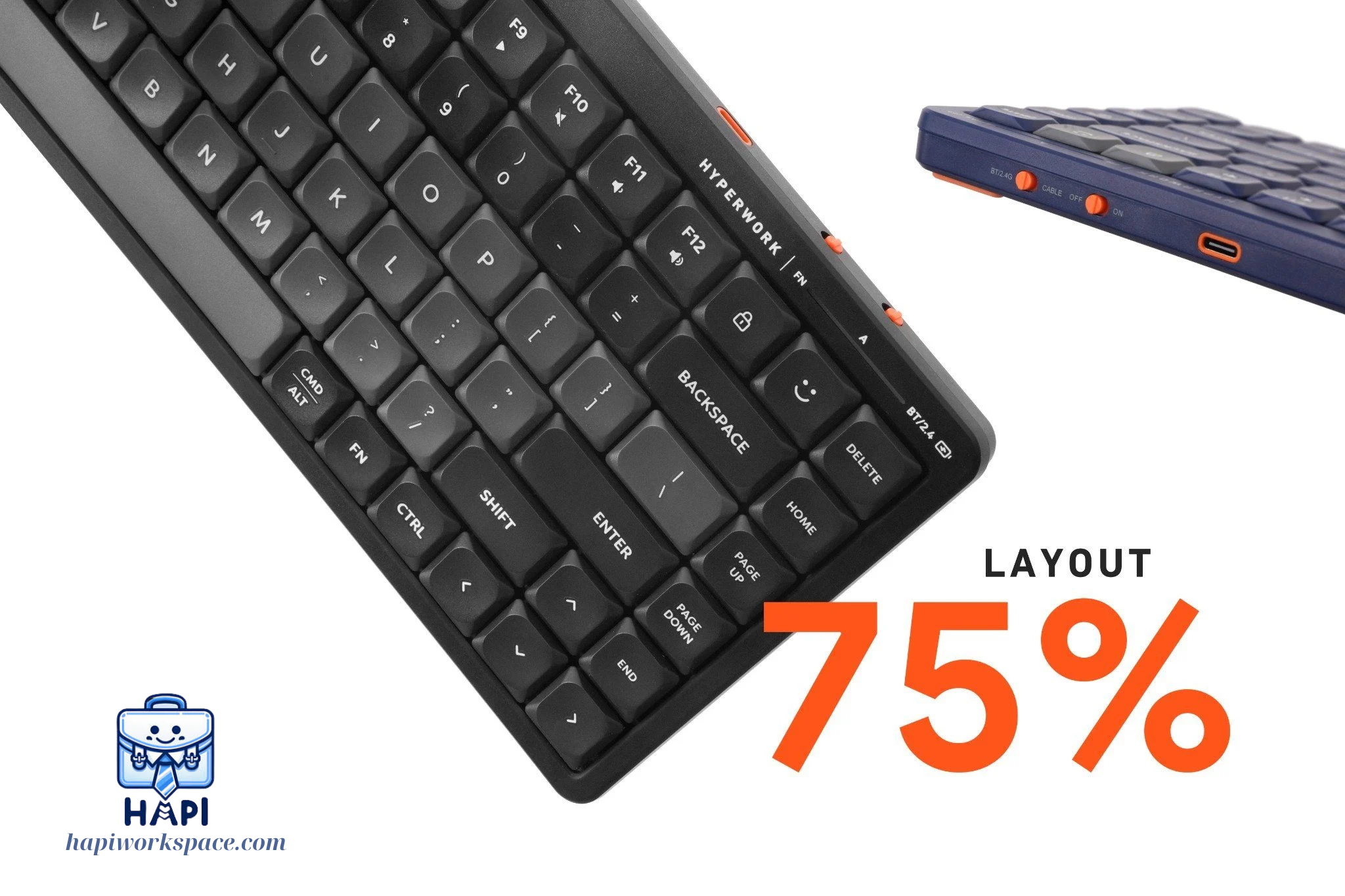 Bàn phím không dây hàng chính hãng HyperWork Silentkey Mini TS01M 75