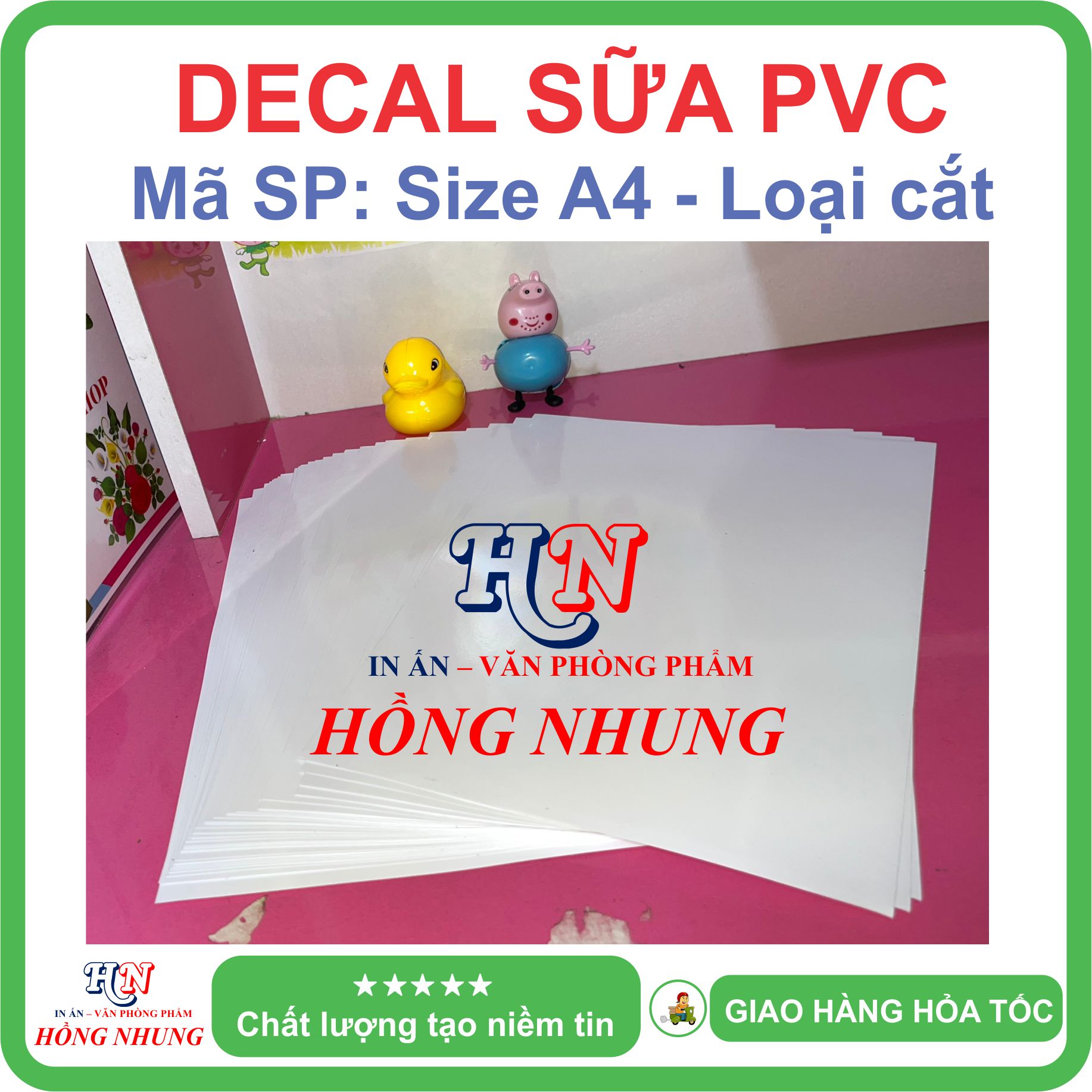 [In Laser] Xấp 50 Tờ Decal nhựa PVC trắng Sữa A4 - Giúp Bạn In Tem Nhãn, Ghi Chú, Hay Bìa Nhãn Bưu Phẩm