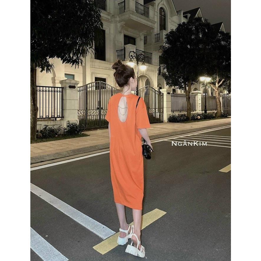 ĐẦM BABYDOLL SUÔNG CỔ TRÒN TAY NGẮN KHOÉT LƯNG CÓ PHỐI XÍCH CỰC TRẺ TRUNG VÀ NĂNG ĐỘNG