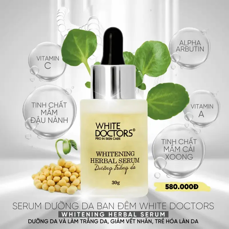 Serum dưỡng trắng da White Doctors Whitening Herbal Serum 30g