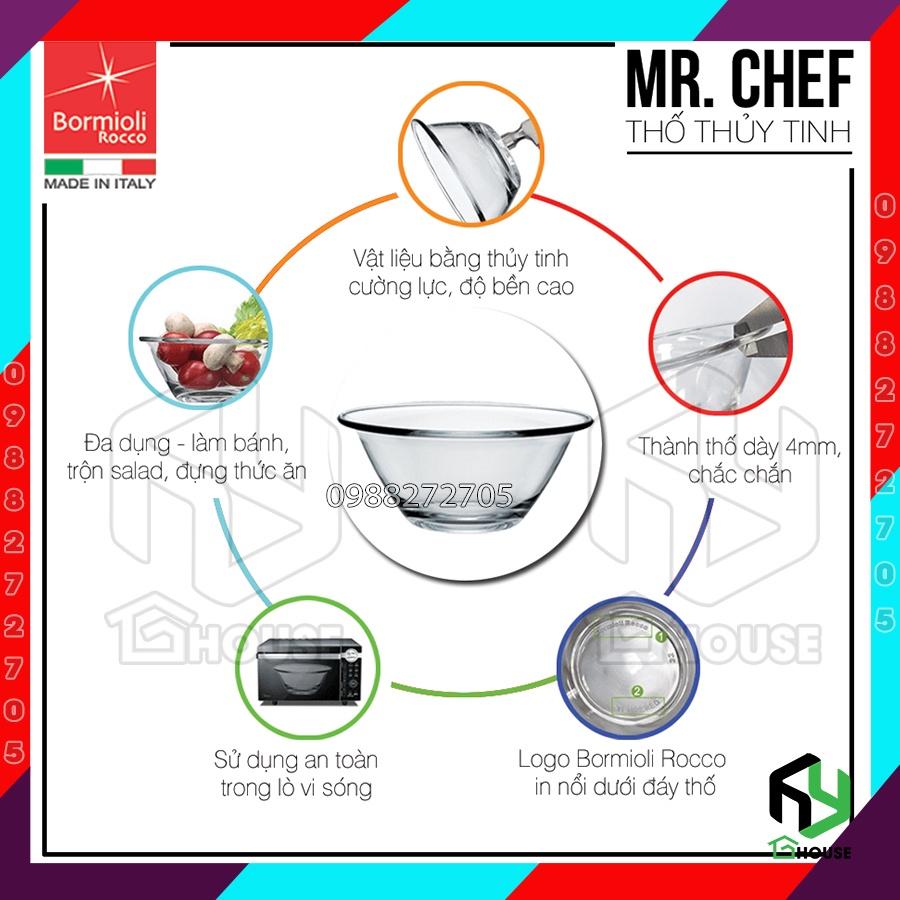 Thố trộn bột thủy tinh - Tô trộn salad thủy tinh Mr-Chef (Bormioli Rocco