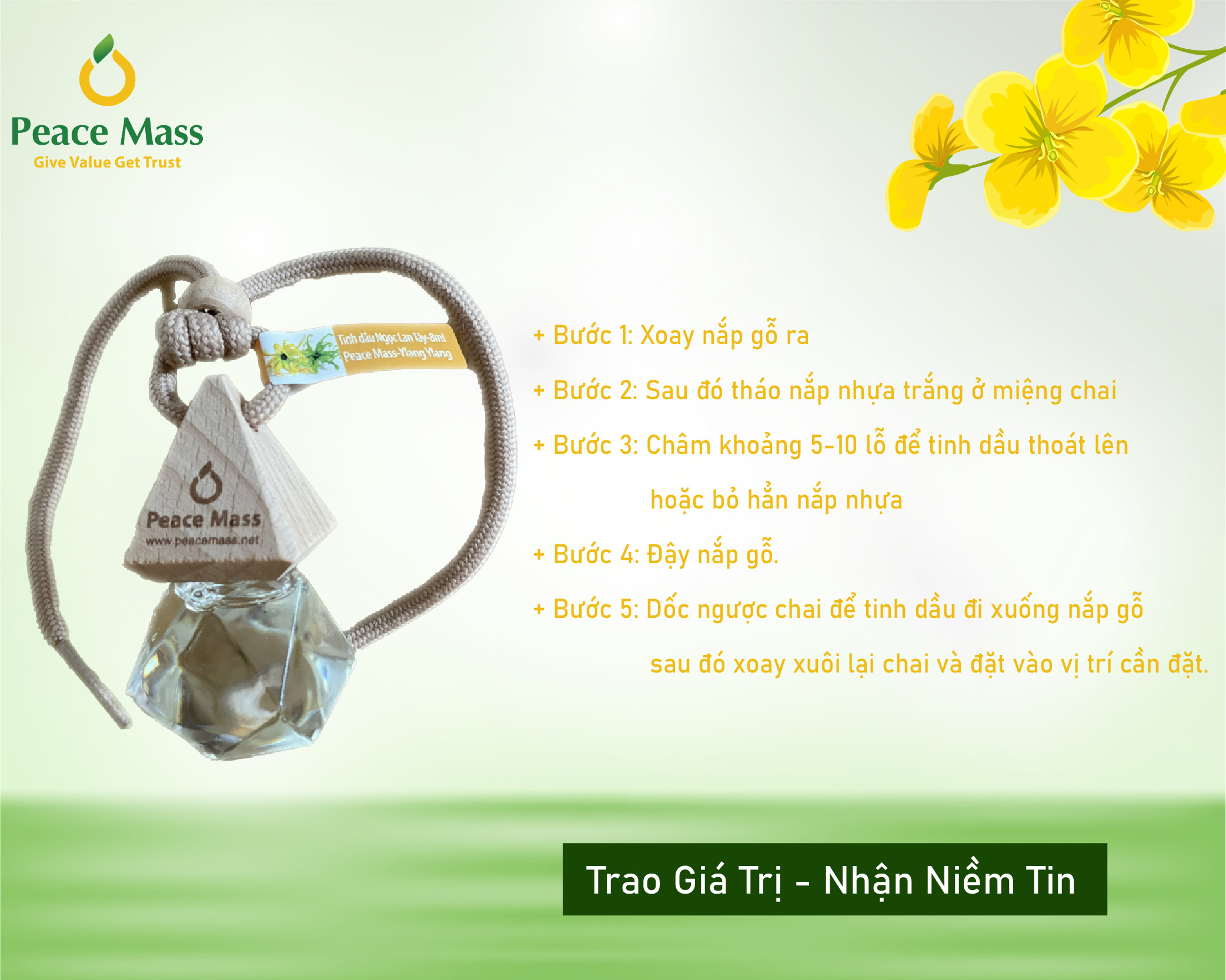 Tinh Dầu Tự Nhiên Peace Mass Ngọc Lan Tây 8ml