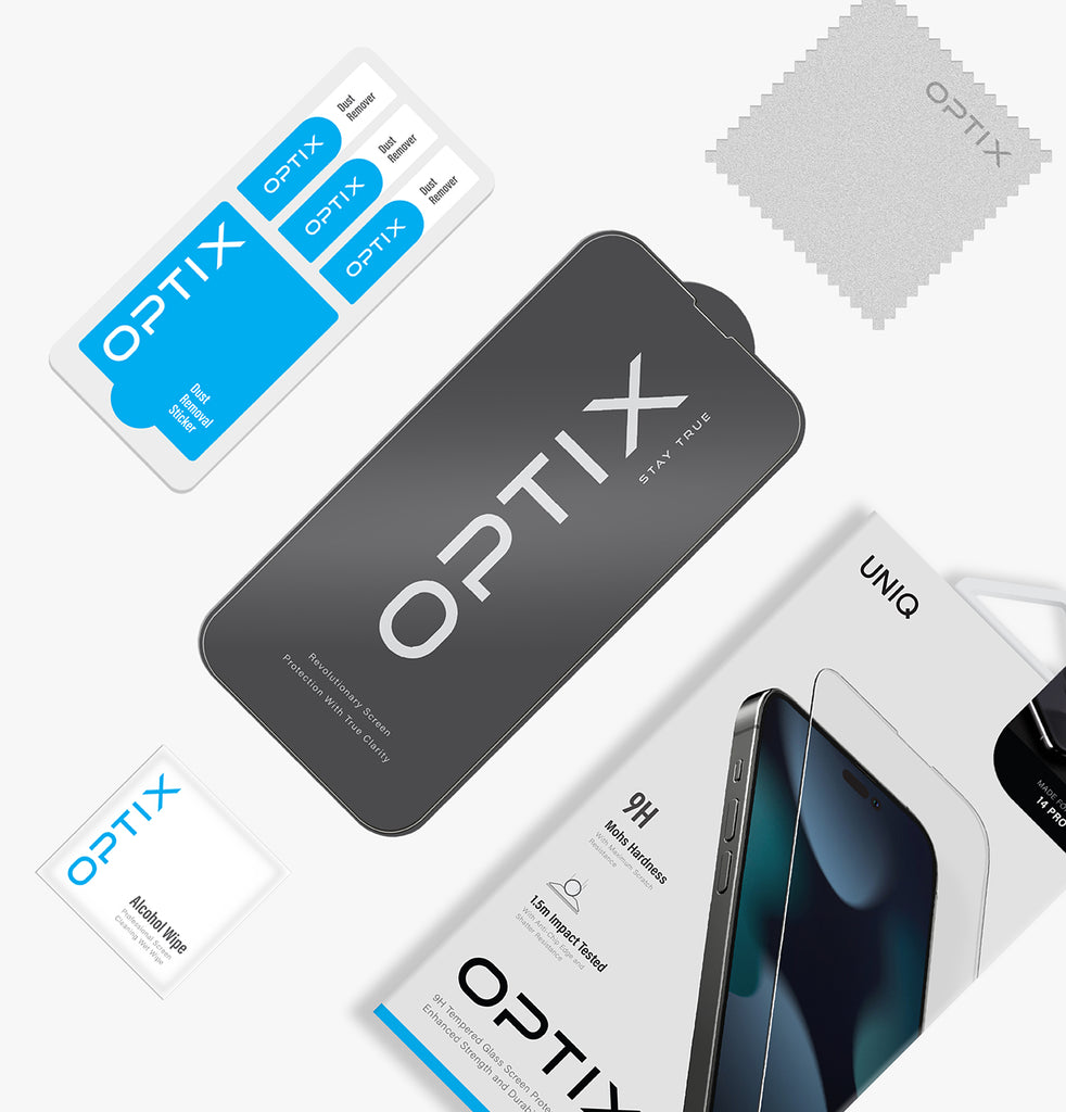 Kính Cường Lực UNIQ OPTIX Clear For iPhone 13 Pro Max/ 14 Plus - Hàng chính hãng